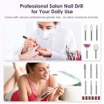 COSLUS Cordless Nail Drill Electric File: Professional for Acrylic Gel Dip Powder Nails Portable Nail Drill Machine Kit for Manicure Pedicure Nail Dremel Set with Everything Rechargeable Lightweight - Image 5